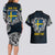 Personalized Sweden Viking Blood Couples Matching Long Sleeve Bodycon Dress and Hawaiian Shirt Nordic Runes and Shield of Ancestry in Tribal Knotwork