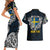 Personalized Sweden Viking Blood Couples Matching Short Sleeve Bodycon Dress and Hawaiian Shirt Nordic Runes and Shield of Ancestry in Tribal Knotwork