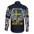Personalized Sweden Viking Blood Family Matching Summer Maxi Dress and Hawaiian Shirt Nordic Runes and Shield of Ancestry in Tribal Knotwork