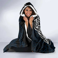 Sweden Viking Blood Hooded Blanket Nordic Runes and Shield of Ancestry in Tribal Knotwork