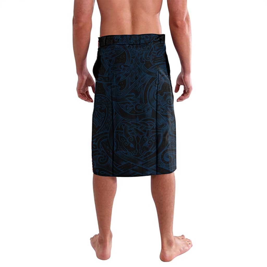 Personalized Sweden Viking Blood Lavalava Nordic Runes and Shield of Ancestry in Tribal Knotwork