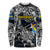 Personalized Sweden Viking Blood Long Sleeve Shirt Nordic Runes and Shield of Ancestry in Tribal Knotwork