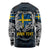 Personalized Sweden Viking Blood Long Sleeve Shirt Nordic Runes and Shield of Ancestry in Tribal Knotwork