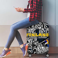 Sweden Viking Blood Luggage Cover Nordic Runes and Shield of Ancestry in Tribal Knotwork