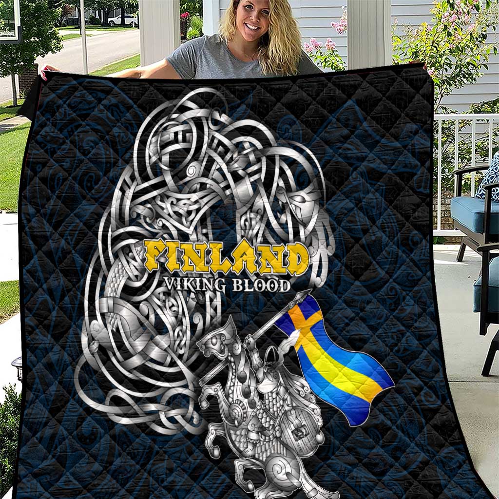 Sweden Viking Blood Quilt Nordic Runes and Shield of Ancestry in Tribal Knotwork