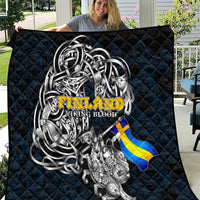 Sweden Viking Blood Quilt Nordic Runes and Shield of Ancestry in Tribal Knotwork