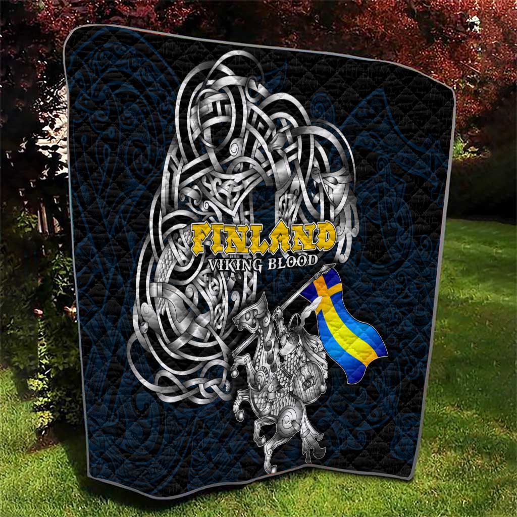 Sweden Viking Blood Quilt Nordic Runes and Shield of Ancestry in Tribal Knotwork