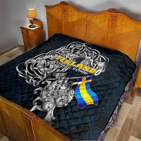 Sweden Viking Blood Quilt Nordic Runes and Shield of Ancestry in Tribal Knotwork