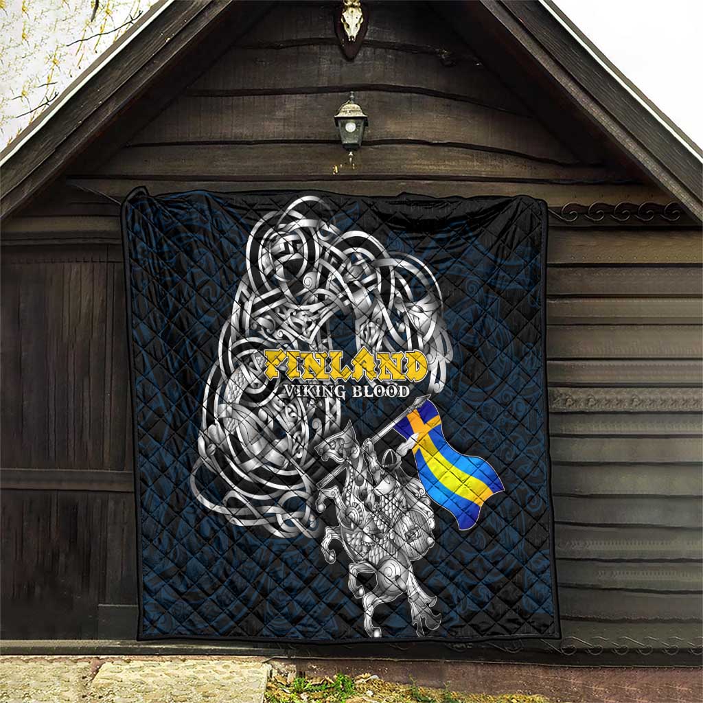 Sweden Viking Blood Quilt Nordic Runes and Shield of Ancestry in Tribal Knotwork