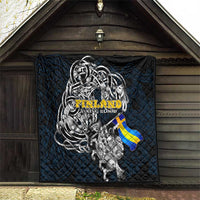 Sweden Viking Blood Quilt Nordic Runes and Shield of Ancestry in Tribal Knotwork