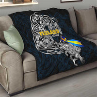 Sweden Viking Blood Quilt Nordic Runes and Shield of Ancestry in Tribal Knotwork