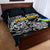 Sweden Viking Blood Quilt Bed Set Nordic Runes and Shield of Ancestry in Tribal Knotwork