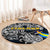 Sweden Viking Blood Round Carpet Nordic Runes and Shield of Ancestry in Tribal Knotwork