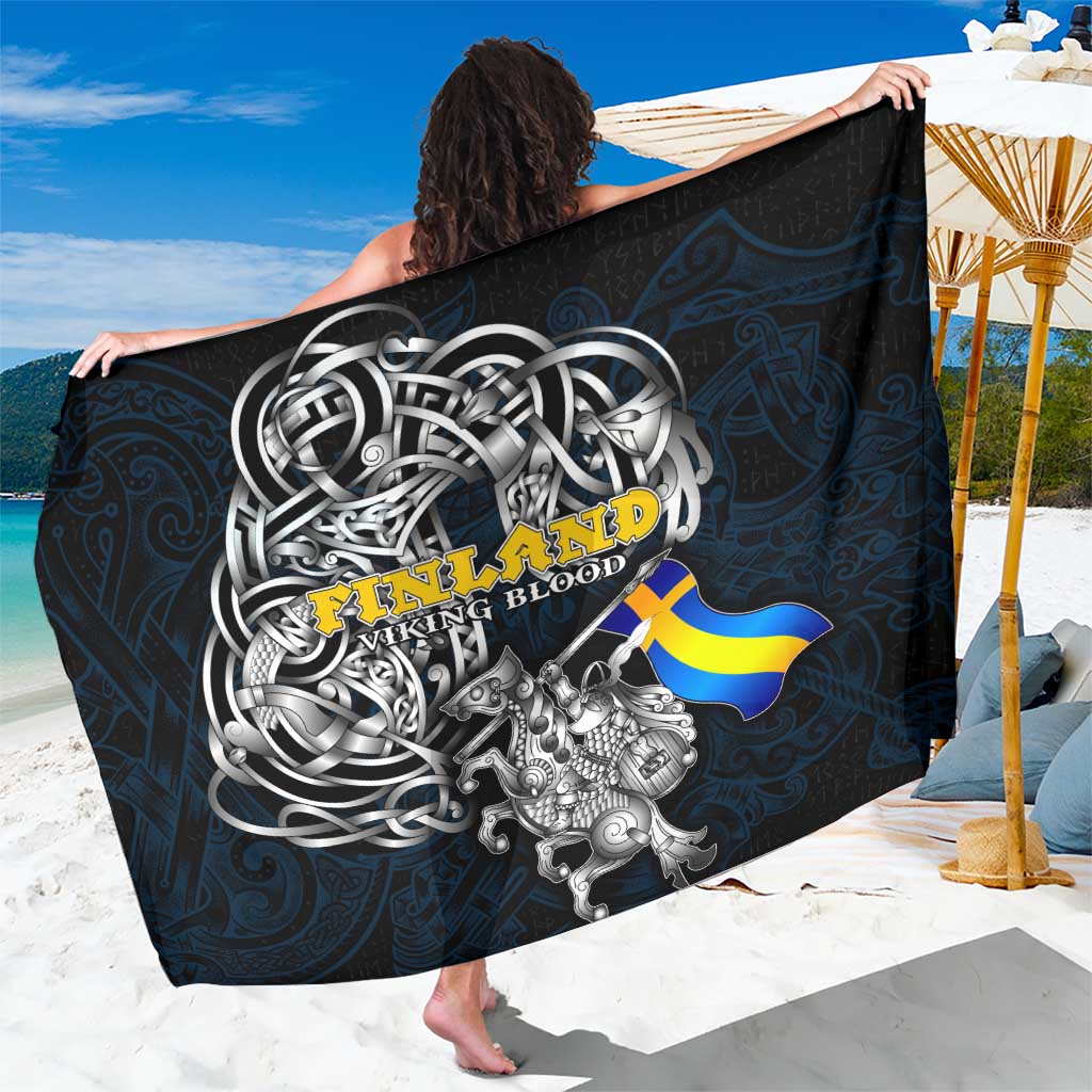Sweden Viking Blood Sarong Nordic Runes and Shield of Ancestry in Tribal Knotwork