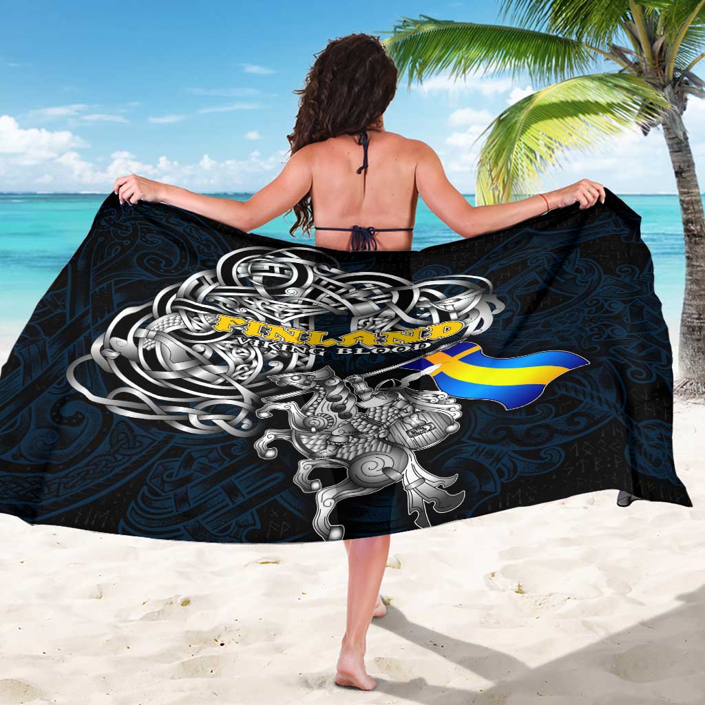 Sweden Viking Blood Sarong Nordic Runes and Shield of Ancestry in Tribal Knotwork