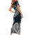 Personalized Sweden Viking Blood Short Sleeve Bodycon Dress Nordic Runes and Shield of Ancestry in Tribal Knotwork