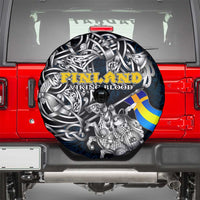 Sweden Viking Blood Spare Tire Cover Nordic Runes and Shield of Ancestry in Tribal Knotwork