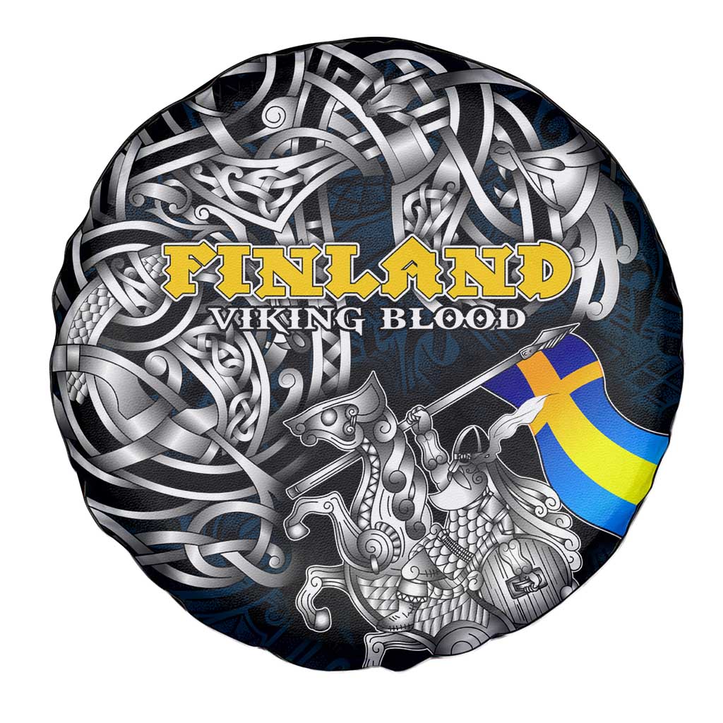 Sweden Viking Blood Spare Tire Cover Nordic Runes and Shield of Ancestry in Tribal Knotwork