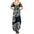 Personalized Sweden Viking Blood Summer Maxi Dress Nordic Runes and Shield of Ancestry in Tribal Knotwork
