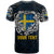 Personalized Sweden Viking Blood T Shirt Nordic Runes and Shield of Ancestry in Tribal Knotwork