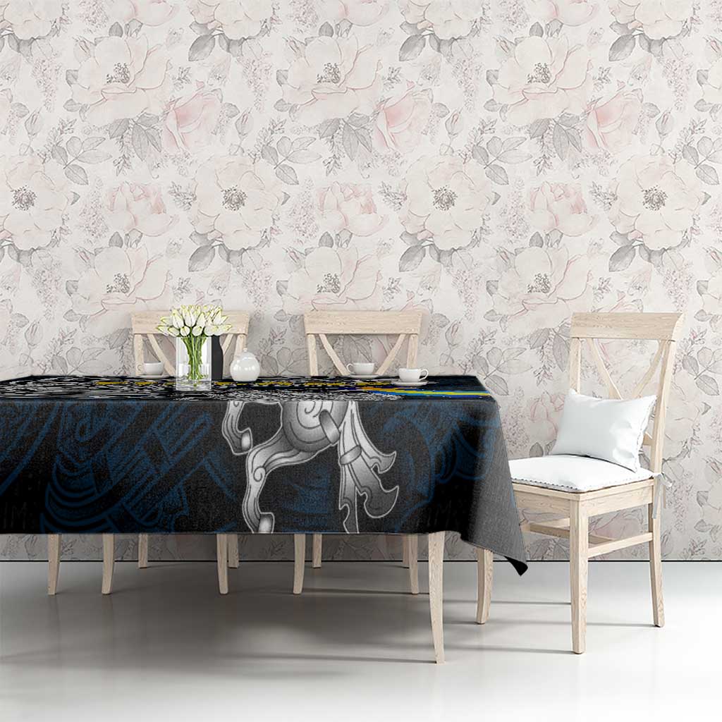 Sweden Viking Blood Tablecloth Nordic Runes and Shield of Ancestry in Tribal Knotwork