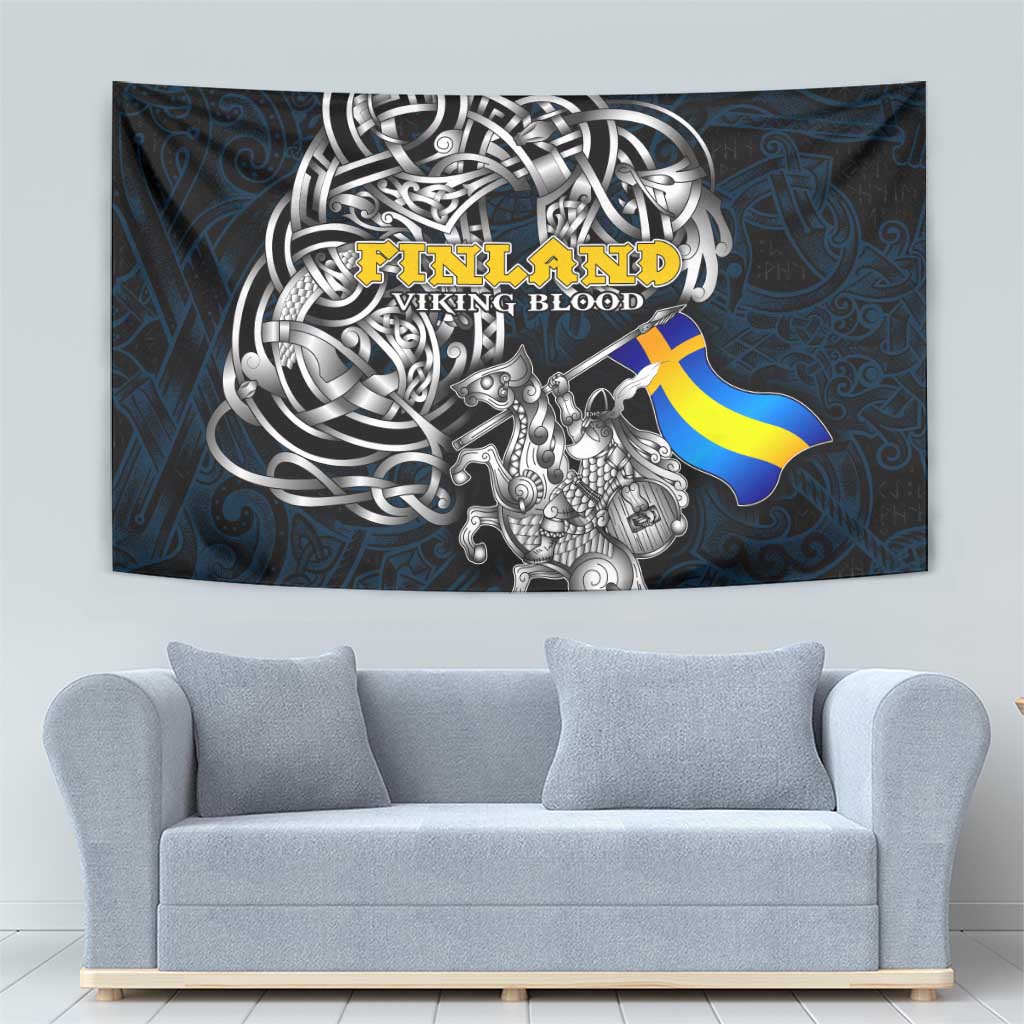 Sweden Viking Blood Tapestry Nordic Runes and Shield of Ancestry in Tribal Knotwork