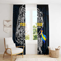 Sweden Viking Blood Window Curtain Nordic Runes and Shield of Ancestry in Tribal Knotwork
