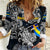 Personalized Sweden Viking Blood Women Casual Shirt Nordic Runes and Shield of Ancestry in Tribal Knotwork
