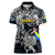 Personalized Sweden Viking Blood Women Polo Shirt Nordic Runes and Shield of Ancestry in Tribal Knotwork