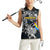 Personalized Sweden Viking Blood Women Sleeveless Polo Shirt Nordic Runes and Shield of Ancestry in Tribal Knotwork