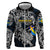 Personalized Sweden Viking Blood Zip Hoodie Nordic Runes and Shield of Ancestry in Tribal Knotwork