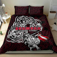 Denmark Viking Blood Bedding Set Nordic Runes and Shield of Ancestry in Tribal Knotwork