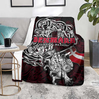 Denmark Viking Blood Blanket Nordic Runes and Shield of Ancestry in Tribal Knotwork