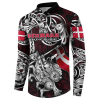 Personalized Denmark Viking Blood Button Sweatshirt Nordic Runes and Shield of Ancestry in Tribal Knotwork