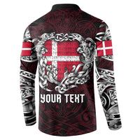 Personalized Denmark Viking Blood Button Sweatshirt Nordic Runes and Shield of Ancestry in Tribal Knotwork