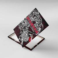Denmark Viking Blood Canvas Wall Art Nordic Runes and Shield of Ancestry in Tribal Knotwork