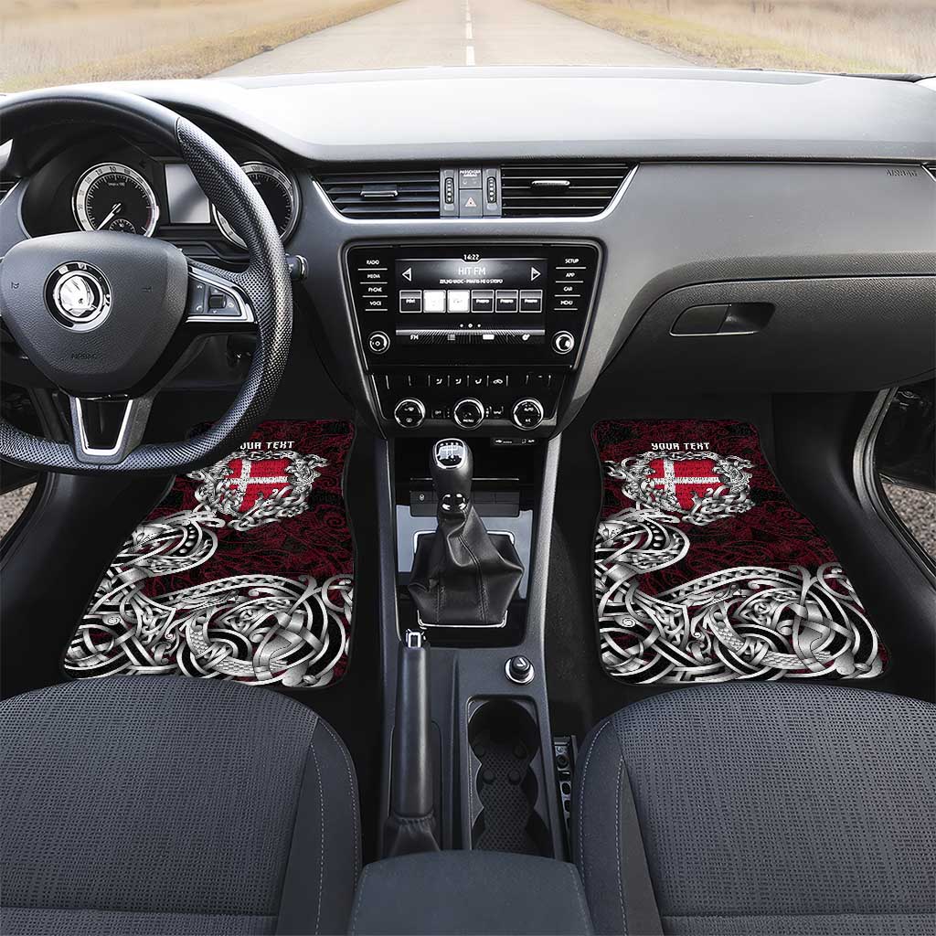 Denmark Viking Blood Car Mats Nordic Runes and Shield of Ancestry in Tribal Knotwork