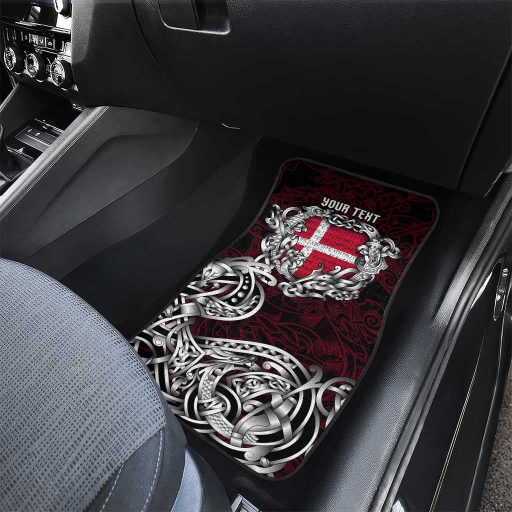 Denmark Viking Blood Car Mats Nordic Runes and Shield of Ancestry in Tribal Knotwork