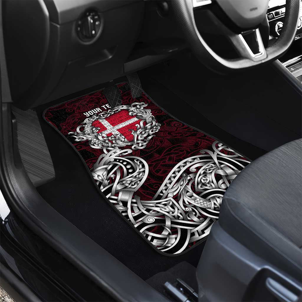 Denmark Viking Blood Car Mats Nordic Runes and Shield of Ancestry in Tribal Knotwork
