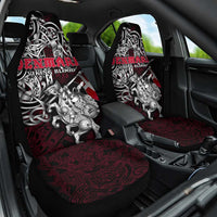 Denmark Viking Blood Car Seat Cover Nordic Runes and Shield of Ancestry in Tribal Knotwork