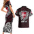 Personalized Denmark Viking Blood Couples Matching Short Sleeve Bodycon Dress and Hawaiian Shirt Nordic Runes and Shield of Ancestry in Tribal Knotwork
