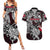 Personalized Denmark Viking Blood Couples Matching Summer Maxi Dress and Hawaiian Shirt Nordic Runes and Shield of Ancestry in Tribal Knotwork