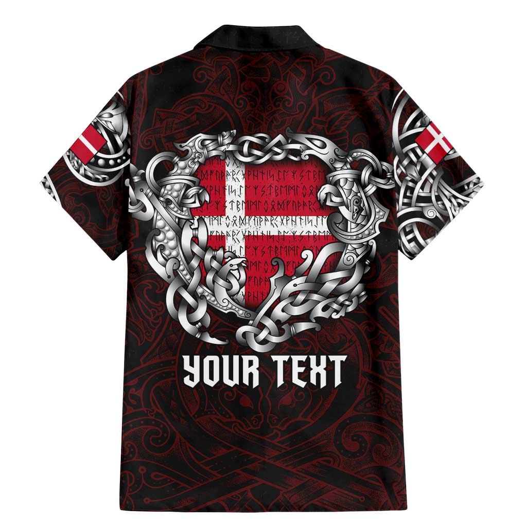 Personalized Denmark Viking Blood Family Matching Mermaid Dress and Hawaiian Shirt Nordic Runes and Shield of Ancestry in Tribal Knotwork