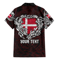 Personalized Denmark Viking Blood Family Matching Mermaid Dress and Hawaiian Shirt Nordic Runes and Shield of Ancestry in Tribal Knotwork