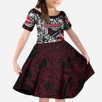 Personalized Denmark Viking Blood Family Matching Off The Shoulder Long Sleeve Dress and Hawaiian Shirt Nordic Runes and Shield of Ancestry in Tribal Knotwork