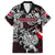 Personalized Denmark Viking Blood Family Matching Off Shoulder Maxi Dress and Hawaiian Shirt Nordic Runes and Shield of Ancestry in Tribal Knotwork
