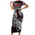 Personalized Denmark Viking Blood Family Matching Short Sleeve Bodycon Dress and Hawaiian Shirt Nordic Runes and Shield of Ancestry in Tribal Knotwork