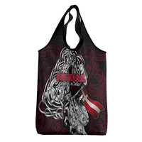Denmark Viking Blood Grocery Bag Nordic Runes and Shield of Ancestry in Tribal Knotwork