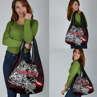 Denmark Viking Blood Grocery Bag Nordic Runes and Shield of Ancestry in Tribal Knotwork