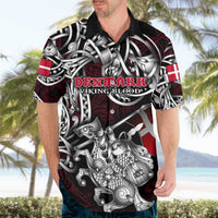 Personalized Denmark Viking Blood Hawaiian Shirt Nordic Runes and Shield of Ancestry in Tribal Knotwork